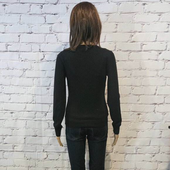 BANANA REPUBLIC black knit wool blend cardigan with front lace detailing - Picture 10 of 12